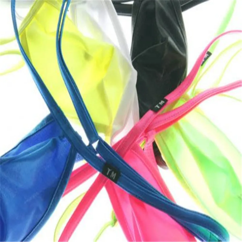 Men's O-Ring Single String Nylon Thong Low Waist Elastic Comfort Sexy Male T-string Panties Gays Erotic T Back G-string