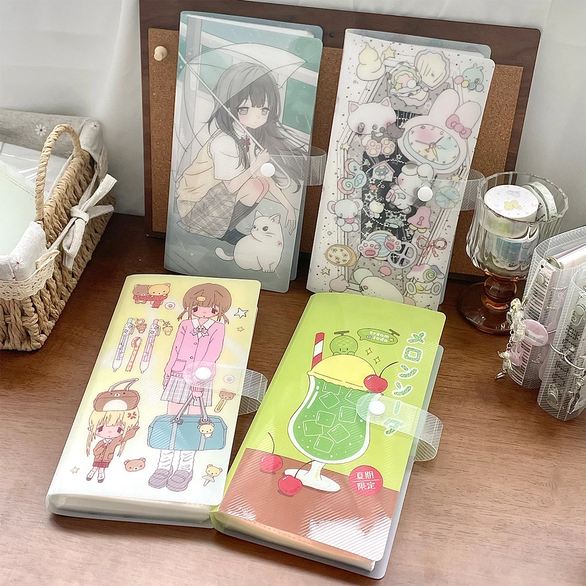 A5 half Sticker Storage Album Kawaii Animal Folder Cute Sticker Storage for Scrapbooking Material Storage 40 Pages