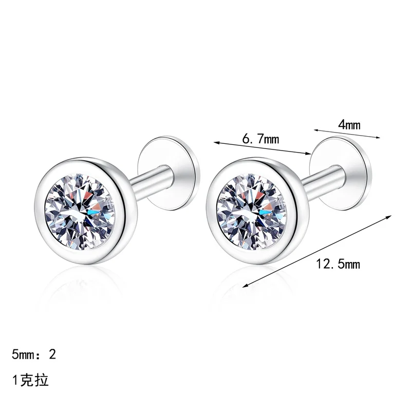AZ1716-E Lefei Fashion Trendy Classic  Moissanite Screw Bubble Earrings For Charms Women s925 Sterling Silver Party Jewelry Gift
