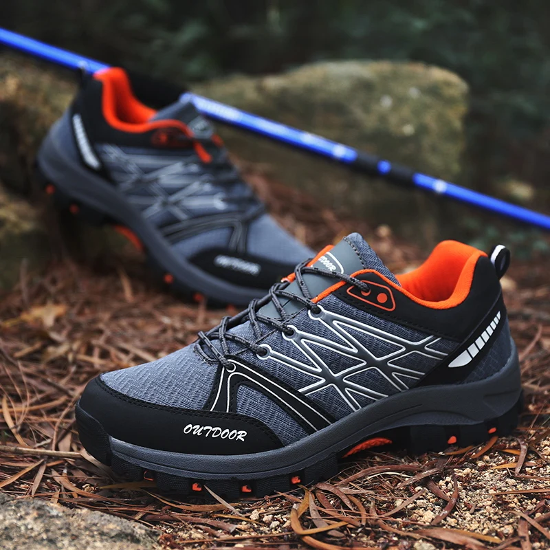 Mens Outtdor Walking Shoes Big Size High-quality Hiking Camping Sneakers Mesh Comfortable 2024 New Tennis Shoes for Men