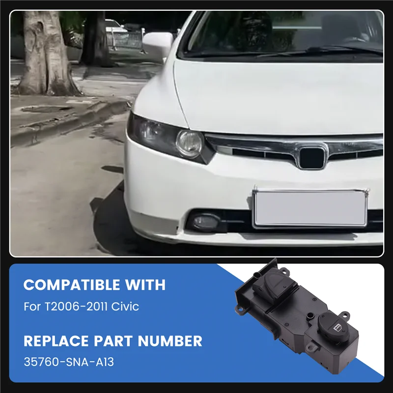 نافذة طاقة جديدة مفتاح واحد مناسب لهوندا سيفيك 2006-2011 الركاب الأمامي الأيمن 35760-SNA-A13 #6