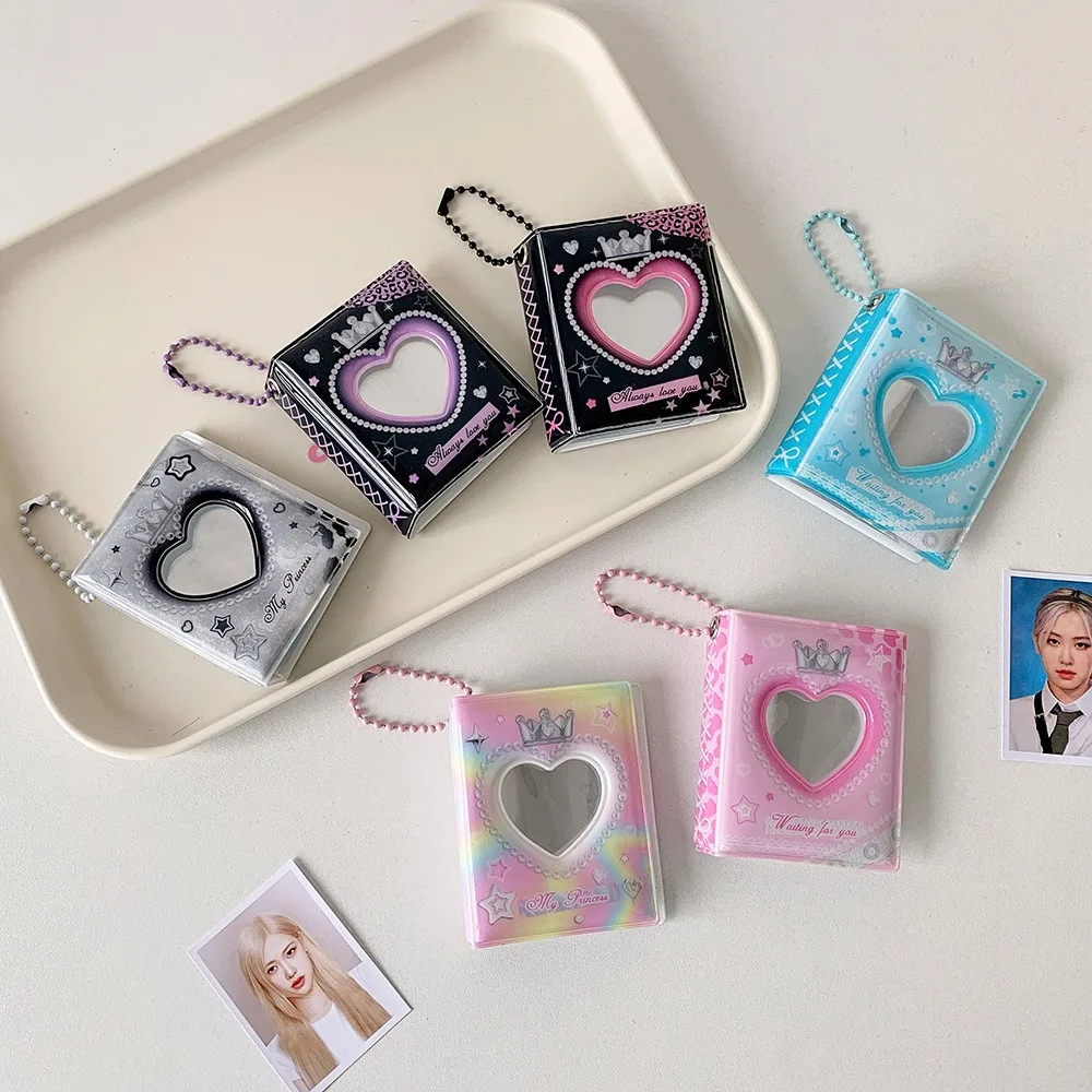 

Mini Crown Love Heart Korean Photocard Holder PVC Card Cover Hanging Decoration Idol Card Display Protector Korean Style