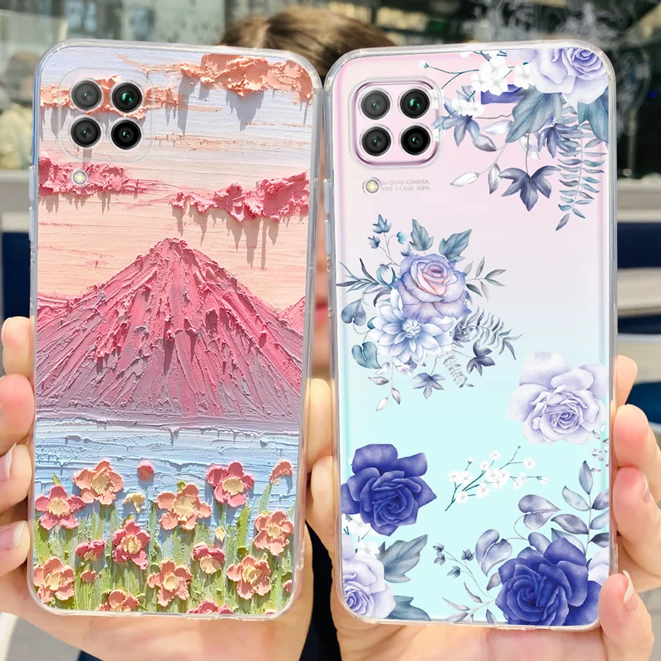 For Huawei P40 Lite Case Huawei Nova 7i Cute Painted Cover Clear Silicone Phone Case For Huawei Nova 7i P40Lite Fundas Soft Bags view 4