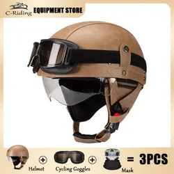 DOT Certification Retro Motorcycle Helmets Scooter Vintage Half Face Biker Motorbike Crash Moto Helmet Casco