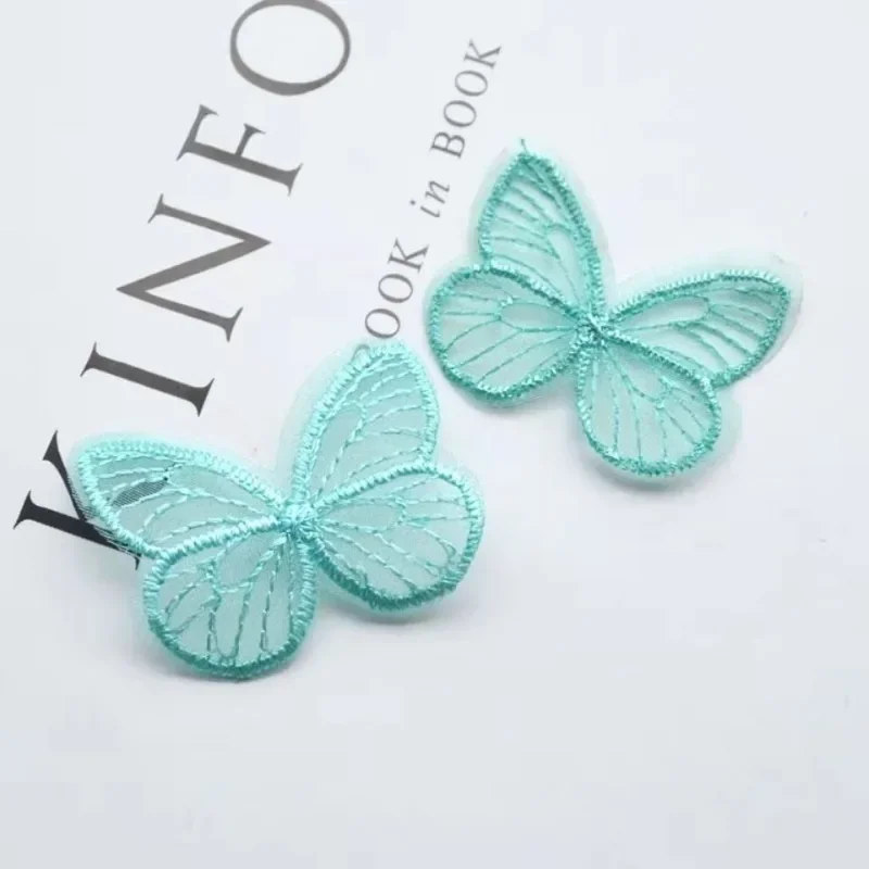 20Pcs/lot 4.5*3.5cm Embroidered Mesh Butterfly Cloth Patches Appliques for Clothes Sewing Supplies DIY Hair Clip Accessories image 4