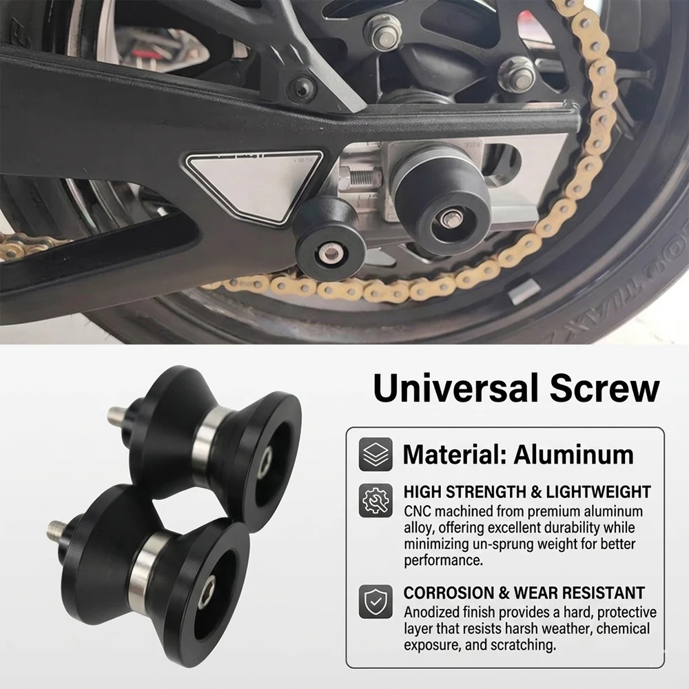 

Universal Motorcycle Swingarm Sliders Spools Paddock Stand Bobbin Accessories with M6 M8 M10 Screws New Motorcycle Parts