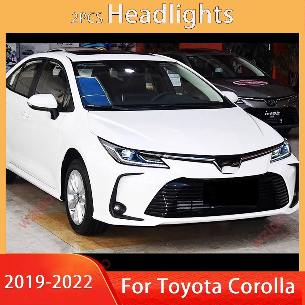 

Фара для Toyota Corolla, светодиодная фара 2019-2022, фары Corolla DRL, указатель поворота, дальний свет, линза проектора «ангельский глаз»