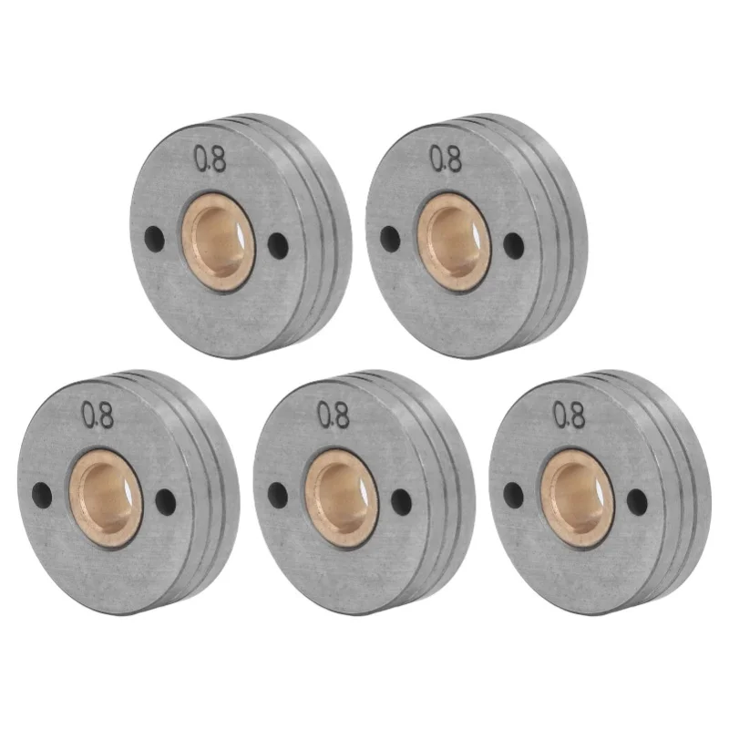 5PCS Wire Feeder Wheel Bearing Steel Double Drive Welding Wire Guide Rollers 0.8-1.0mm Groove