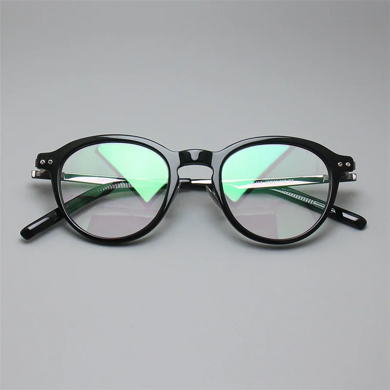 

Japanese Handmade Retro Oval Glasses Frame Men Vintage Acetate Optical Myopia Eyeglasses Women Full Rim Prescription Eyewear