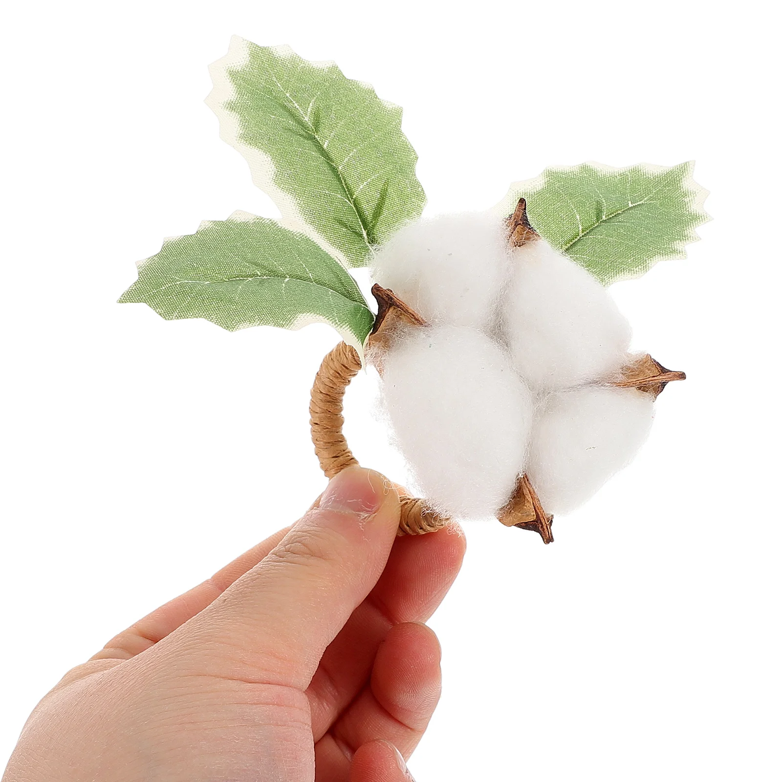 

2pcs Simulated Cotton Napkin Rings Realistic Plastic Reusable Banquet Holder Birthday Decorations Christmas Thanksgiving