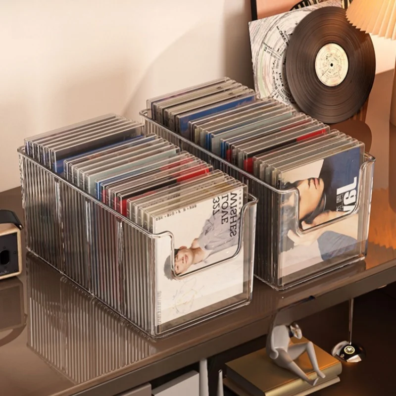 CD سجل صندوق تخزين صينية كاسيت جمع حجرة التخزين الاكريليك صندوق مقاوم للغبار مع غطاء تخزين ألبوم القرص جديد #4