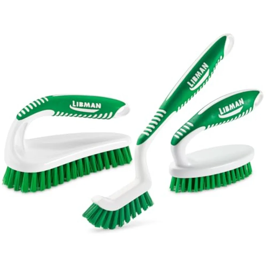 

Libman Scrub Brush Kit Cleaning Brush Tile and Grout Brush Small Scrub Brush Power Scrub Brush Carpet Brush Bathroom Scrubber B