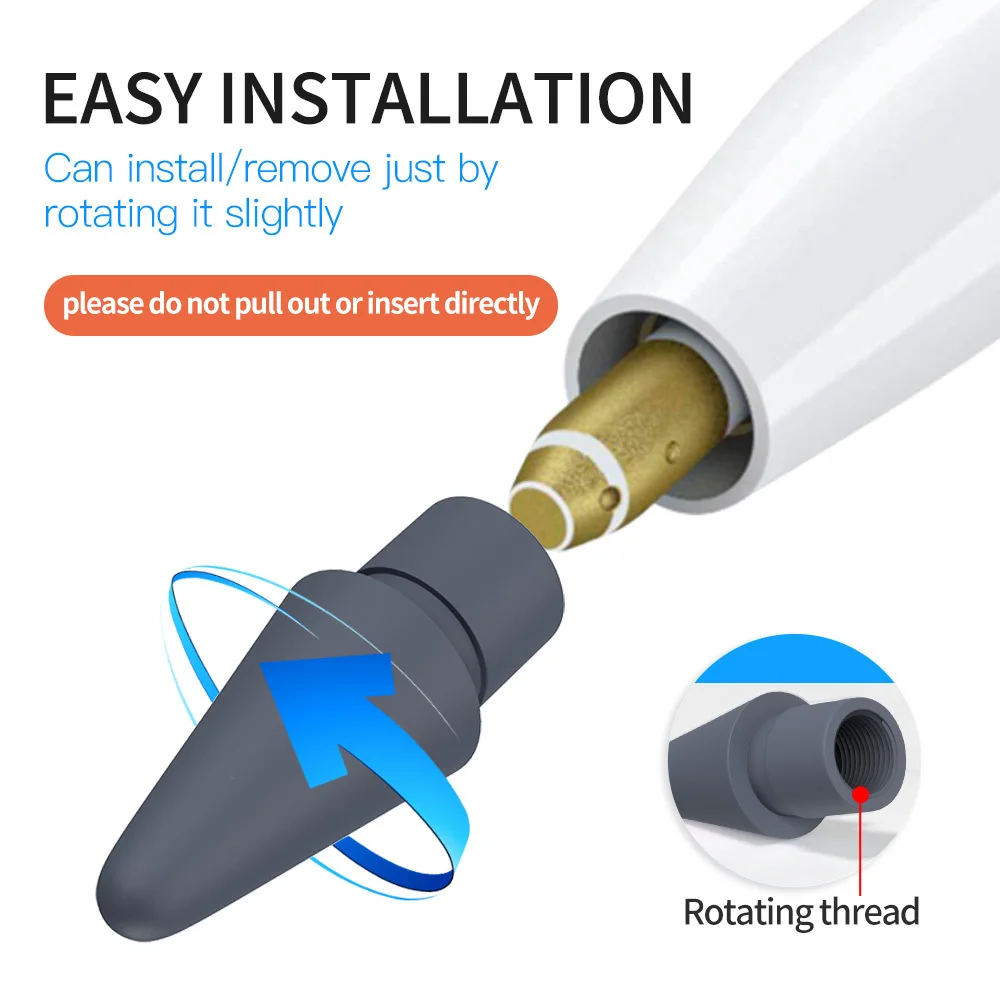 Ujung Pengganti Pengganti Ujung Pensil Apple untuk Ujung Pensil Apple Generasi Kedua Stylus untuk Apple Pencil Nib Peilinc Ujung Pensil