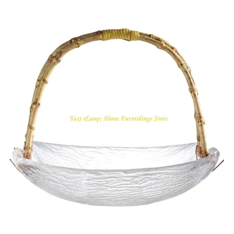 

W8EA Clear Decorative Bowl Basket Home/Office Multoclose Crystal Eco Friendly Antray