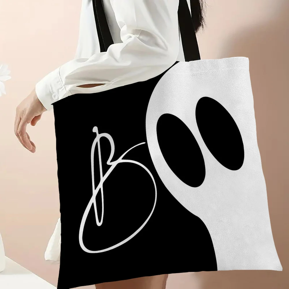 Halloween Large Tote Bag Halloween Friends Gift Shopper Halloween Party Gift Shopping Bag Reusable Shopping Bag 7.25