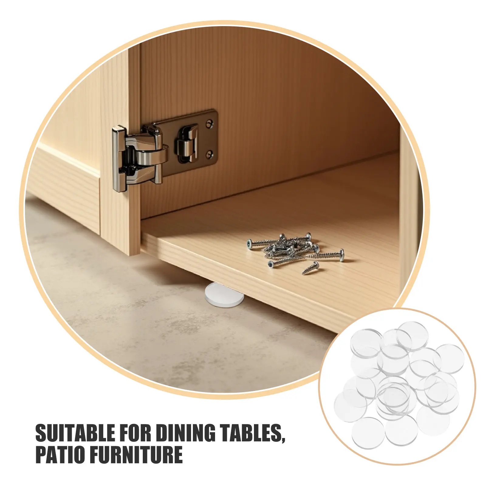 40Pcs Glass Table Anti Slip Pads Clear Non Adhesive Rubber Bumpers 20Mm Thick Stable Protector Cushions for Dining Patio