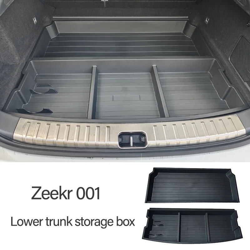 

ZEEKR 001 2021 2022 2023 Lower Trunk Storage Box PP Thickened Layered Rear Organizer Car Styling Accessories