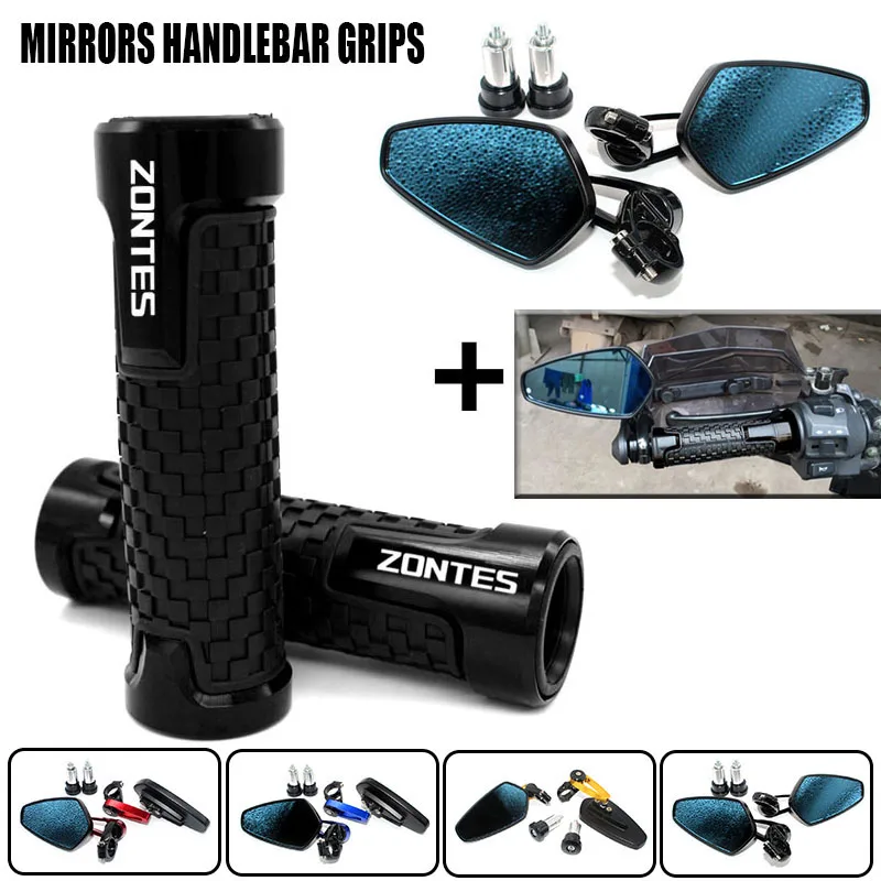 Motorcycle View Bar End Side Rearview Mirrors handlebar Grips For Zontes G1 125 ZT125 G1 ZT125U ZT 125 U ZT 310R 310X ZT310R