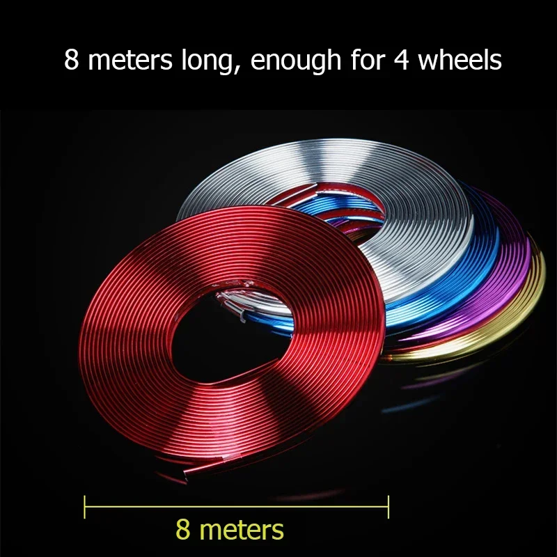 8M Car Stickers Car Vehicle Color Wheel Edge Rims Protectors Decor Strip For VW  Jetta Beetle Golf GTD GTI Passat Polo Tiguan
