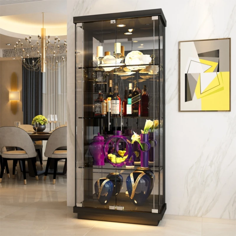 Display Modern Corner Glass Cabinet Whiskey Showcase Stand Refrigerator Cabinet Floor Vitrina Comercial Hookah Bar Furniture