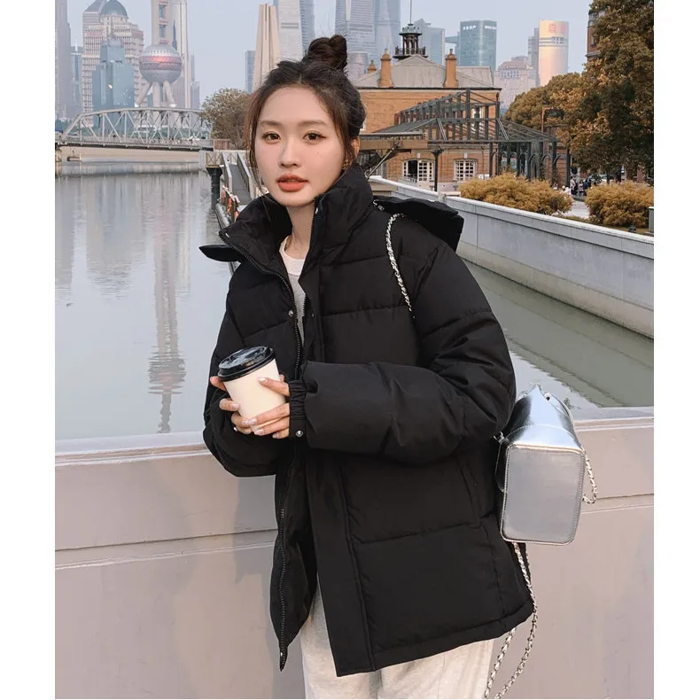 여성용 오트 퍼퍼 재킷, 티엔드 코튼 브레드 슬레 겨울 아우터웨어, 한국식 루즈핏, 내구성 있는 지퍼 클로저, 컬러