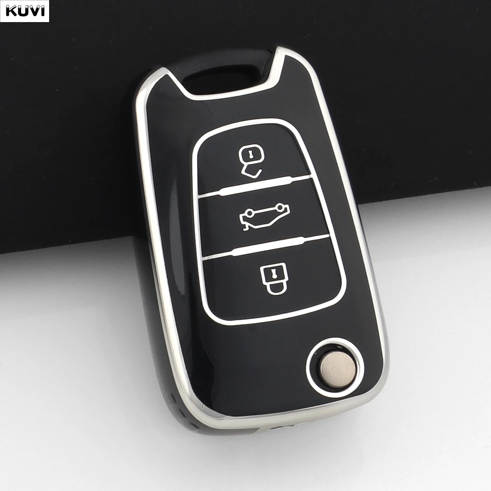 10 Stück TPU Auto-Klappschlüsselhülle für Hyundai I20 I30 Elantra Azera Veracruz Veloster Kia Rio K7 K5 Sportage Sorento