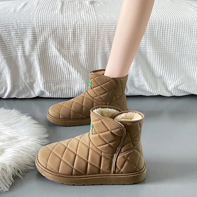 

Women Snow Boots Ladies Winter Comfortable Shoes Warm Plush Slip-on Solid Fashion Female Ankle Boot