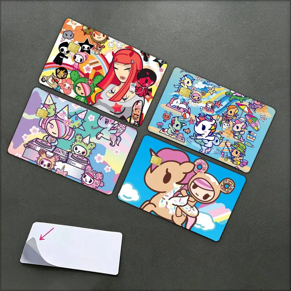 T-okidoki Art Bright Cartoon   Waterproof Film Skin Cover Credit Card Stickers Debit Front Bank Bus Pass