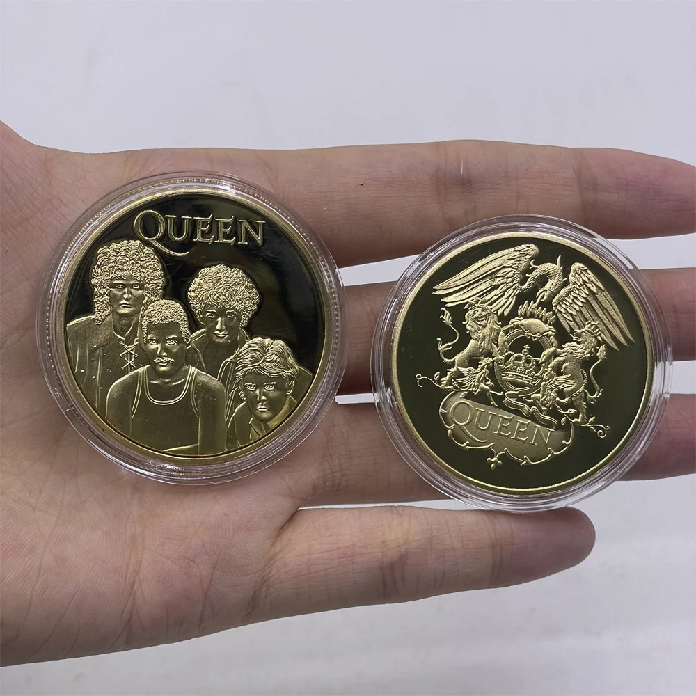 Золотая монета королевы, популярная памятная монета мирового оркестра, монеты Freddie Mercury Challenge, коллекционные предметы, домашний декор, праздничный подарок