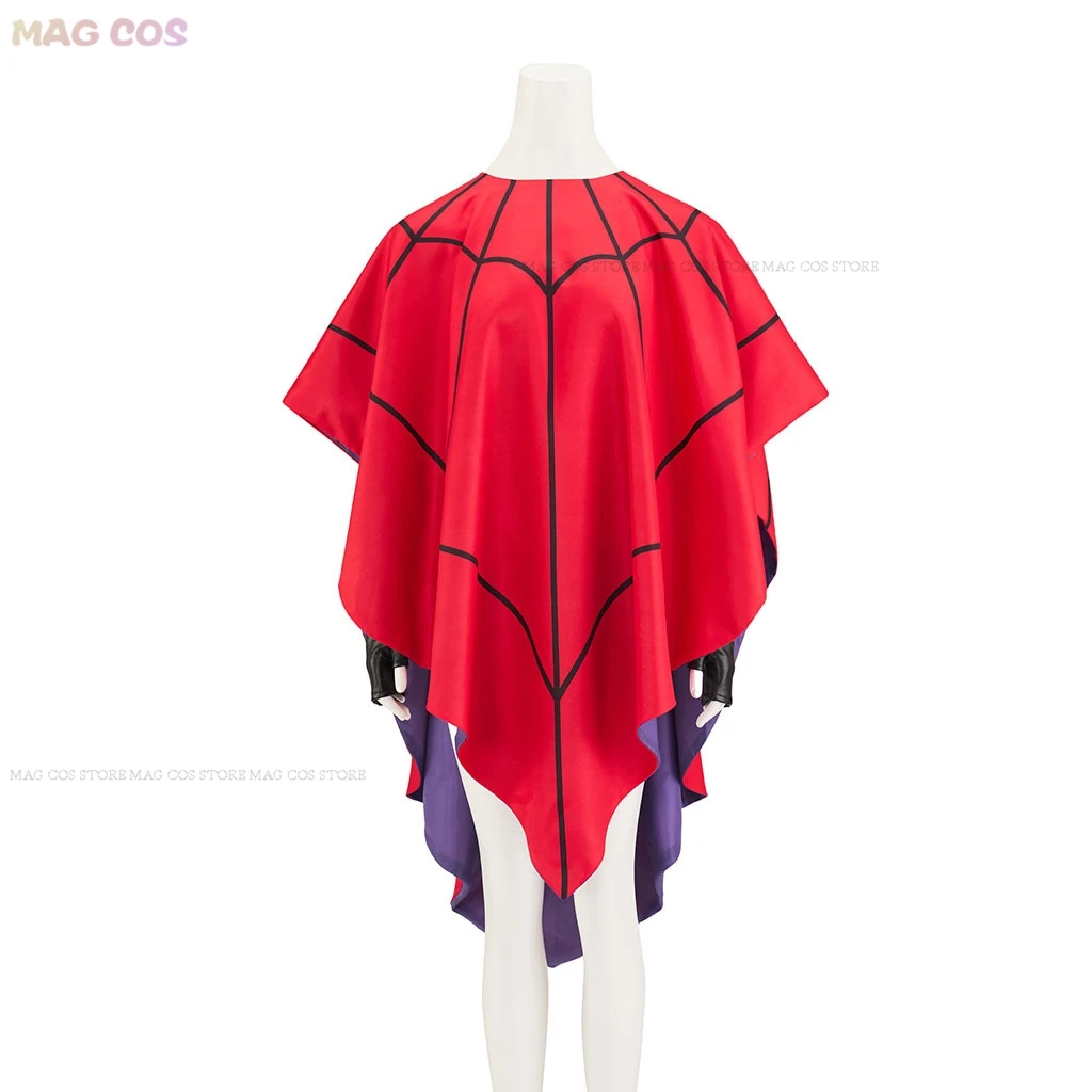 2024 Tv Juice Lydia Cosplay Fantasy Women Red Cloak ONLY Costume Beetle Fantasia Spider Web Cape Outfits Halloween Carnival Suit