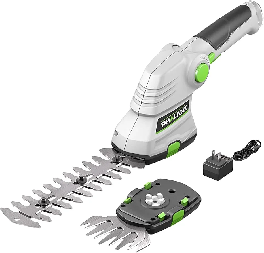 

Cordless Grass Shears 2-in-1 Handheld Hedge Trimmer,7.2V Electric Grass Trimmer Turnable Handle Rechargeable