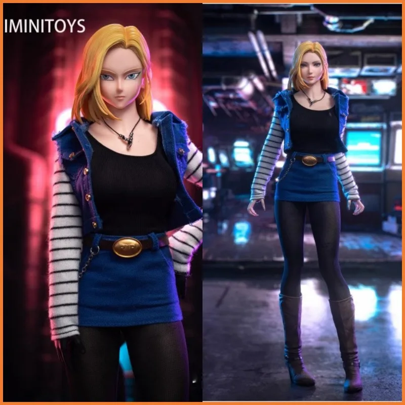 

Special Offer In Stock Iminitoys M024 1/6 Android No.18 Girl Double Headsculpts Costume Set Model Fit 12''TBL S22A Soldier Toy