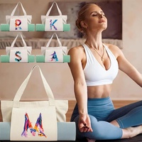Outdoor Canvas Yoga Bag for Women Single Shoulder Large Capacity Portable Fitness Sports Travel Pilates Equipment Storage