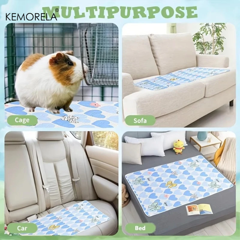 Bedruckte, wiederverwendbare Unterlagen für Meerschweinchenkäfige, geeignet für kleine Tiere wie Hamster, Kaninchen und Eichhörnchen, vielseitig einsetzbar und leicht zu reinigen. – Detail 3