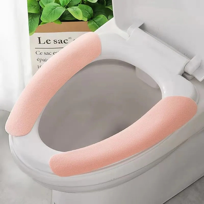 1 paio portatile riutilizzabile caldo peluche sedile wc riempimento lavabile tappetino da bagno coprisedile salute appiccicoso Pad forniture domestiche