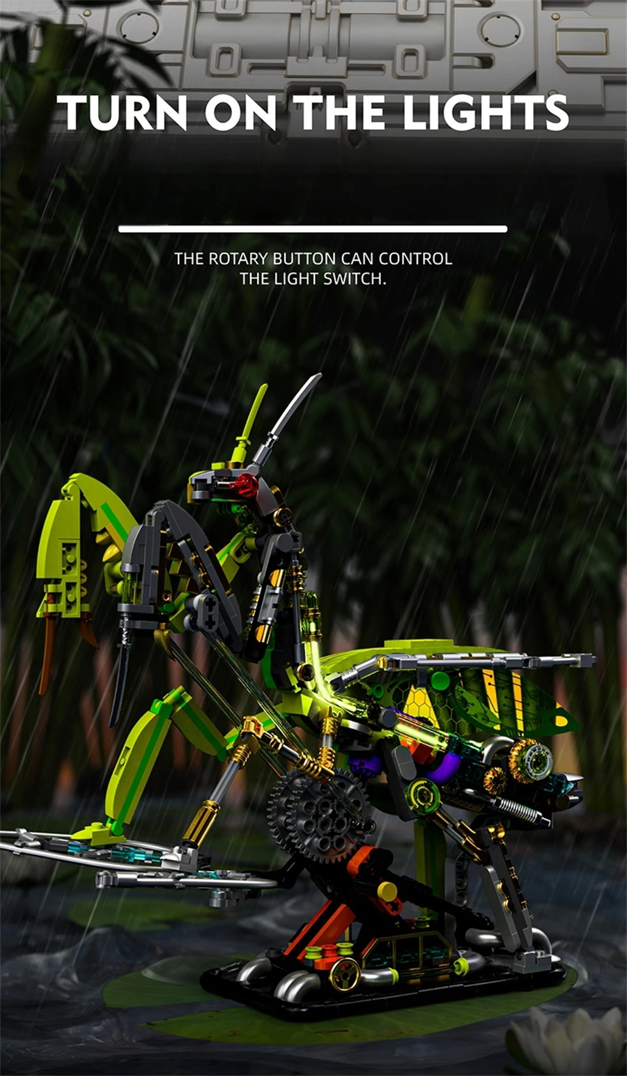 MOC Kreative Mechanische Mantis Bausteine Set Insekt Power Moto Modell Kit DIY Montage Ziegel Spielzeug Kinder Geburtstag Geschenk ​ – Detail 4