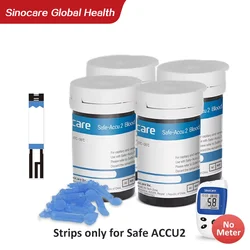 100PCS Sinocare Blood Test Sugar Strips for Blood Glucose Meter Test Strips ( for Safe-Accu2 only ) Test for blood
