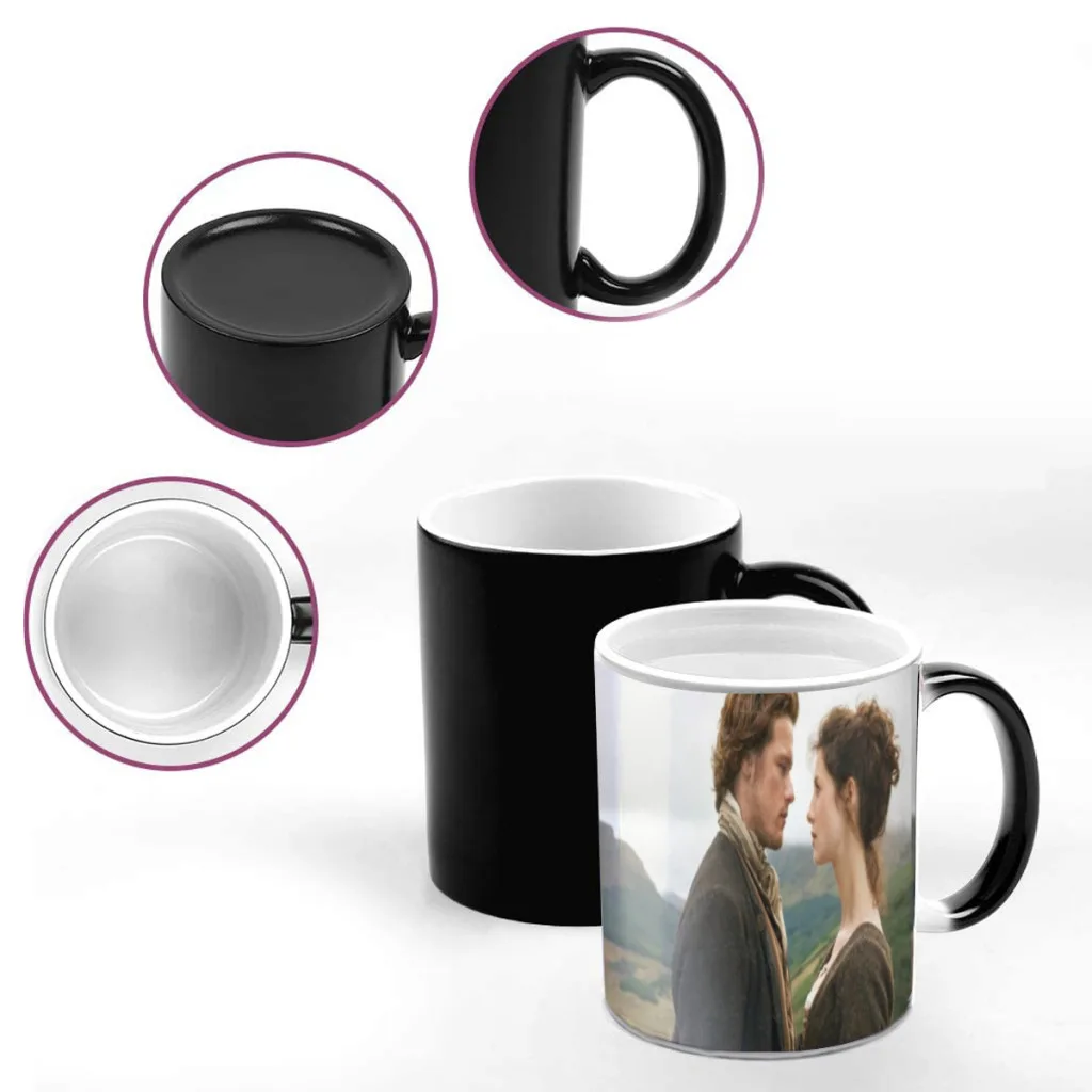 Outlander-TV Show Coffee Mug Magic Ceramic Heat Sensitive Color Changing Tea Mug Cup Game Boy Friend Husband Gift