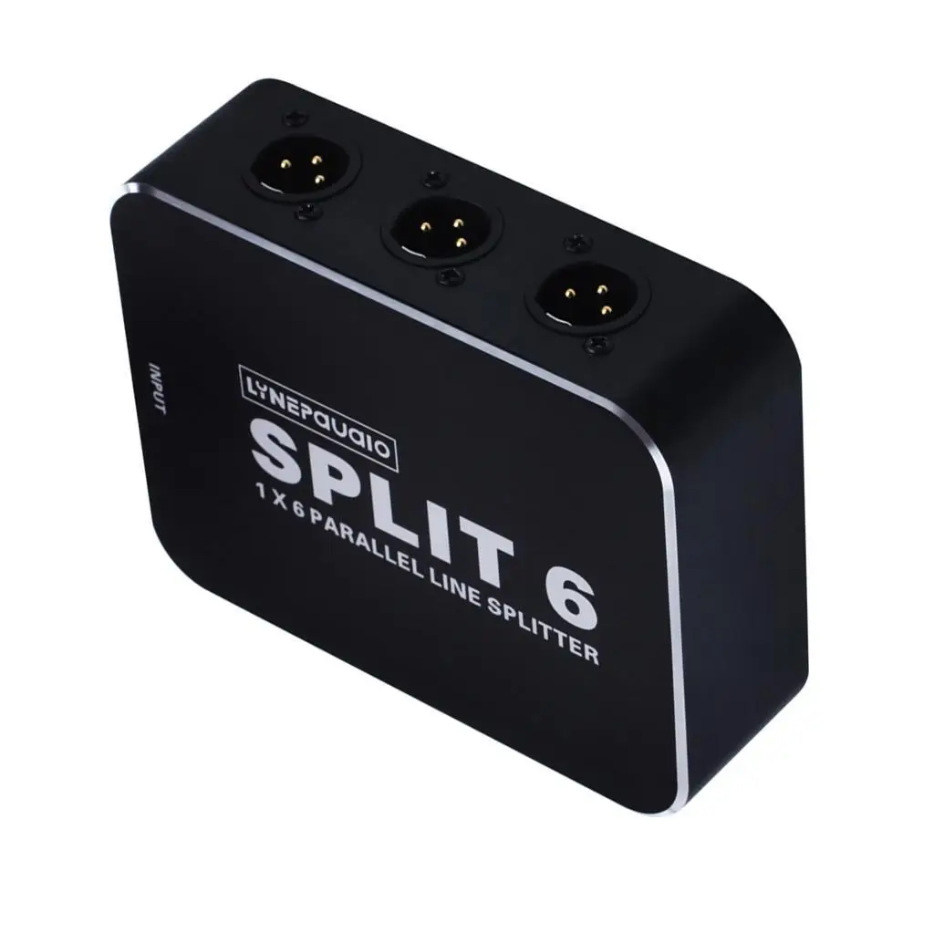 XLR Splitter 6 Level Signal Splitter Audio Speaker Peralatan Studio Hitam