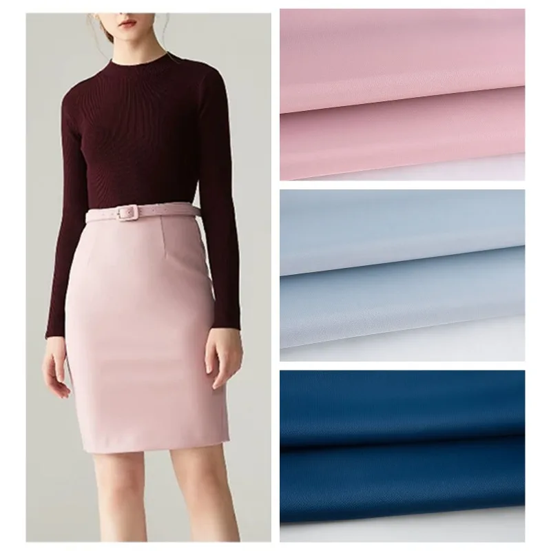 Encrypted Plain Lining Fabric By The Meter for Clothing Suit Trench Coat Woolen Coat Skirt Luggage DIY Sewing Cloth Smooth Pink