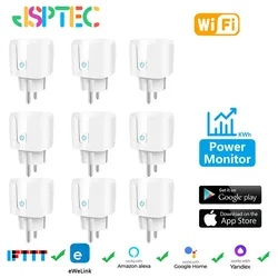 EWelink WiFi Smart Socket con monitoraggio della potenza Smart Plug controllo vocale funziona con Alexa Google Home risciacquo