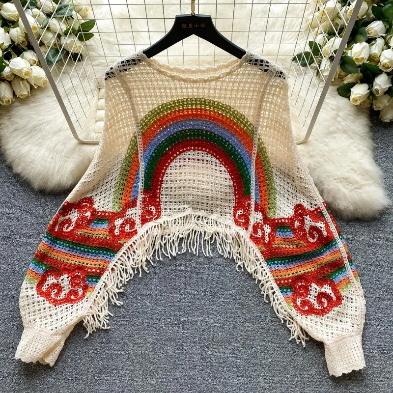 

Dimanaf 2024, новая женская футболка с жилетом «летучая мышь», вязаные базовые модные топы, красочные кружевные футболки, повседневные свободные зеленые футболки