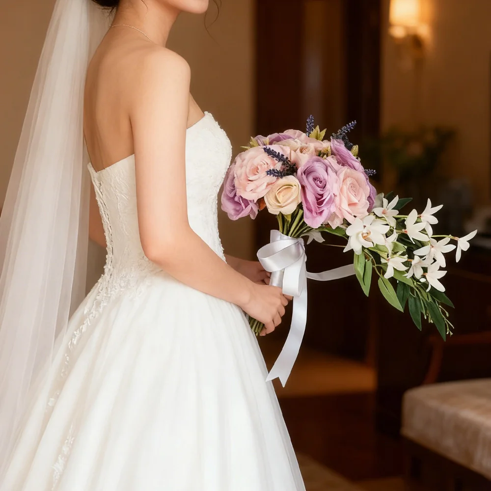 

Свадебный букет невесты, синий шелковый искусственный цветок, водопад, ручной букет, уличный газон, свадебный цветок подружки невесты на запястье