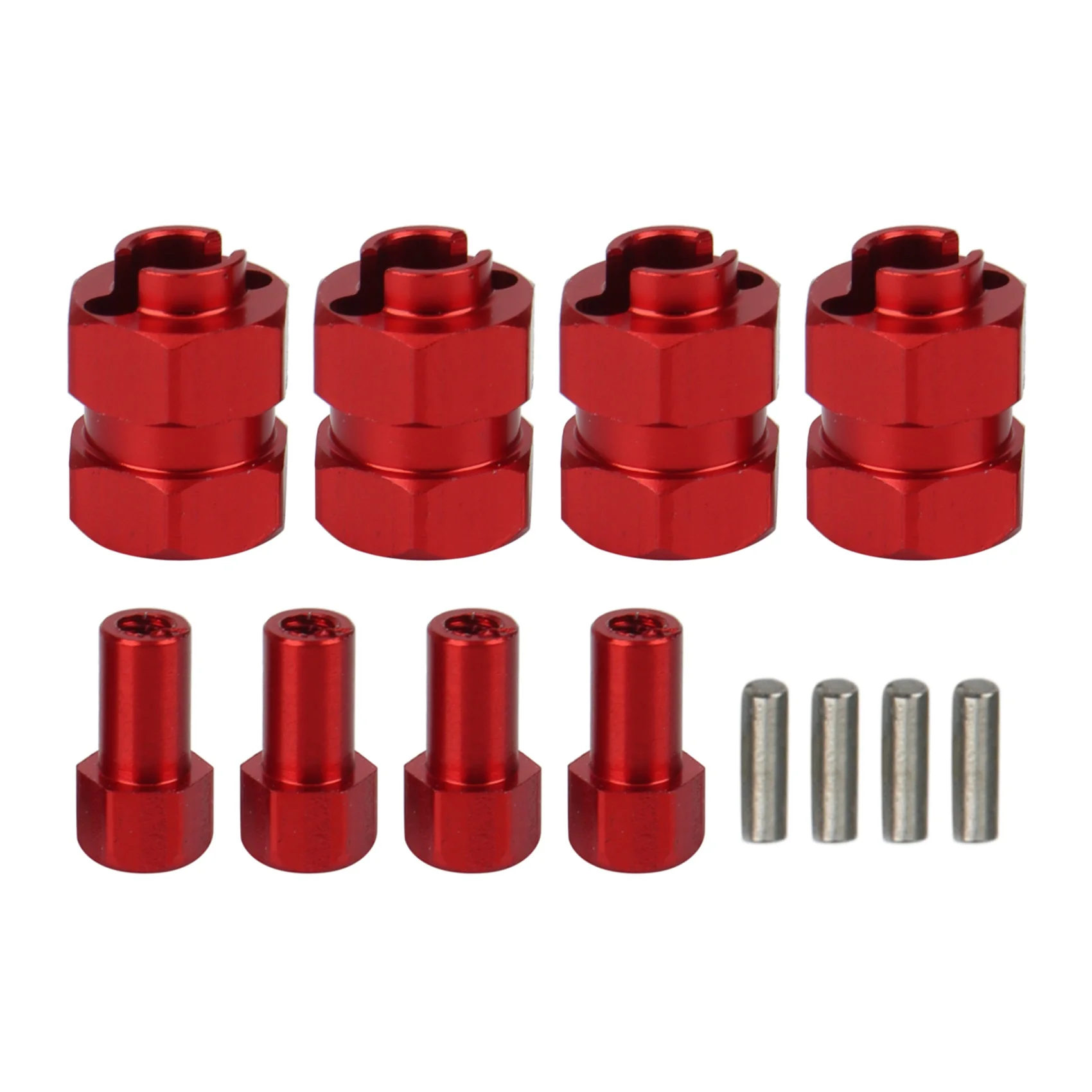 4Pcs Metal Extended 7MM Hex Wheel Combiner +4MM for AXIAL SCX24 90081 AXI00001 1/24 RC Crawler Car Upgrade Parts,2