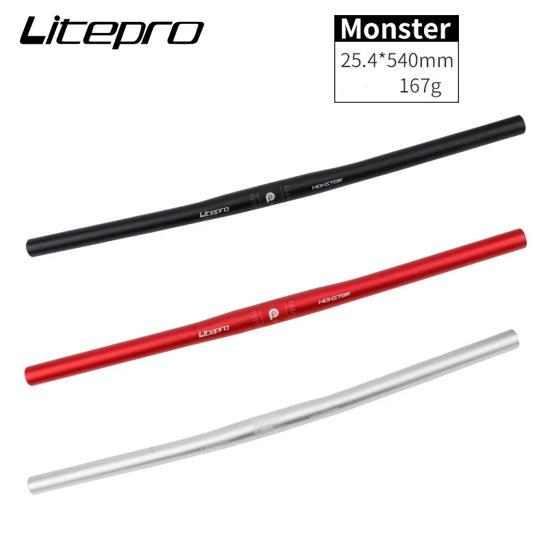 Litepro Monster-rower składany, poziomy, 25.4x540/580mm, ultralekka kierownica ze stopu Aluminium, części rowerowe