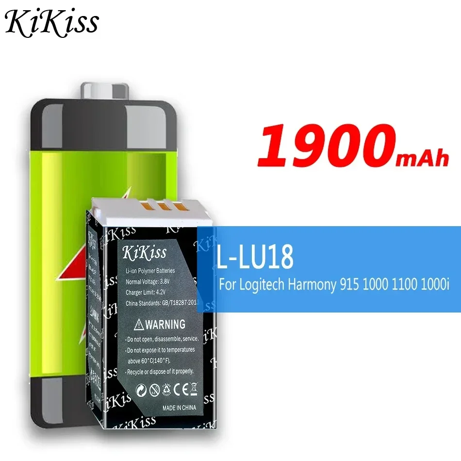 

Аккумулятор 1900 мАч KiKiss L-LU18 (Harmony 1000) для Logitech Harmony 915 1000 1100 1000i L-LU18 LU18 L52B C-LR65