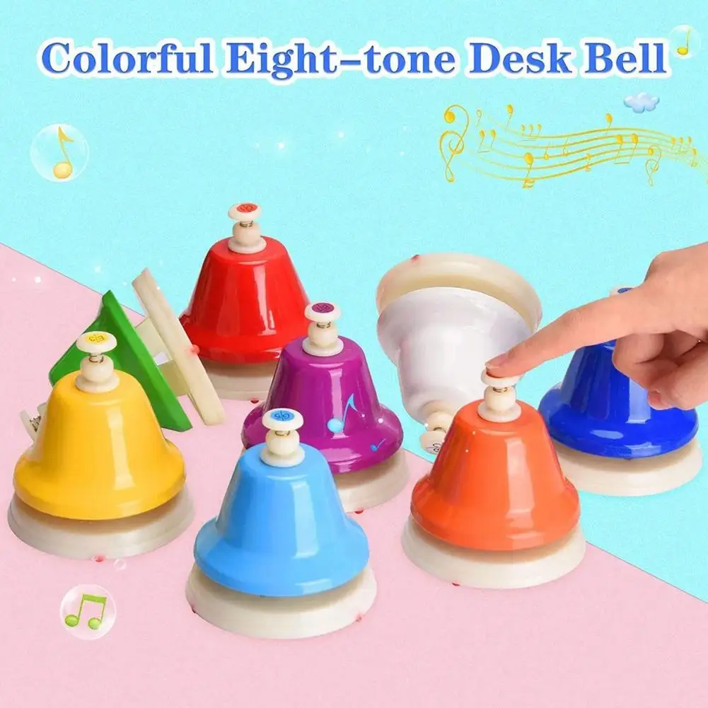 Colorful Eight-tone Bell Percussion Musical Instrument Auditory Development Color Cognition Kids Music Toys