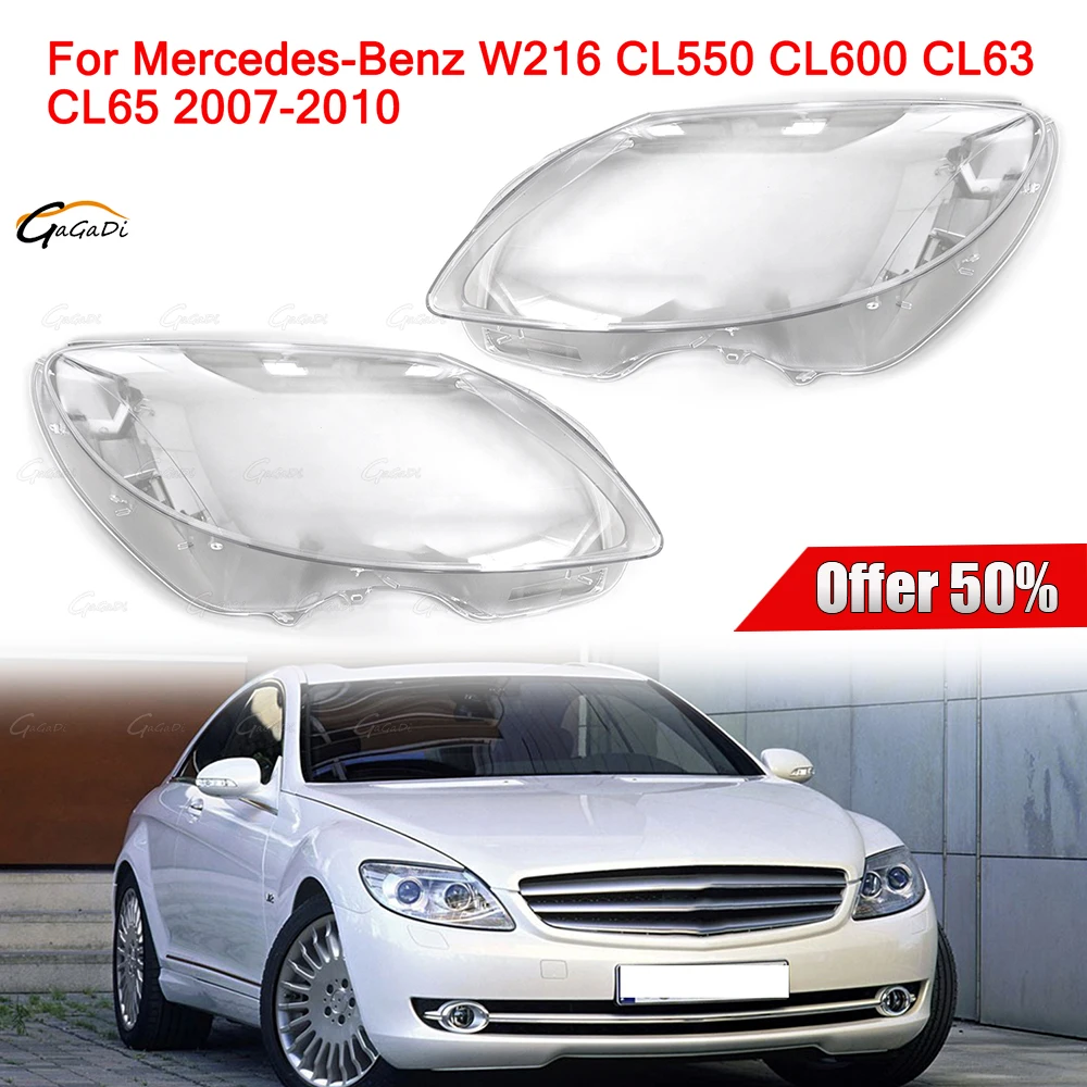 Car Headlight Lens Cover Transparent Lampshade Headlamp Shell for Mercedes-benz W216 C216 CL550 CL600 CL63 CL65 2007-2010