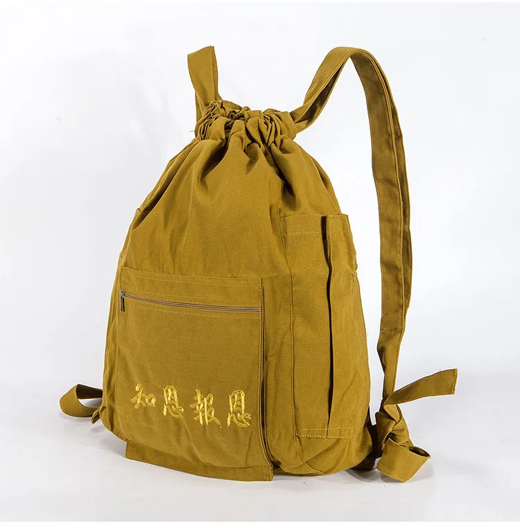 Buddhist Monk Bag Backpacks Canvas Zen Shaolin Monks Backpack