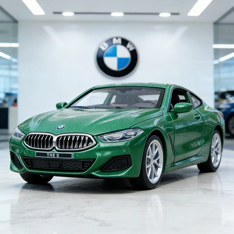 

Металлическая модель автомобиля BMW M8 M850i Coupe в масштабе 1:35, литая под давлением, со звуком и светом, игрушка для детей